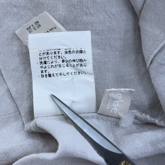 Nest Robe Womens Size OS One Size Blouse Button Up Band Collar Linen Ruched Cuff - Picture 15 of 16